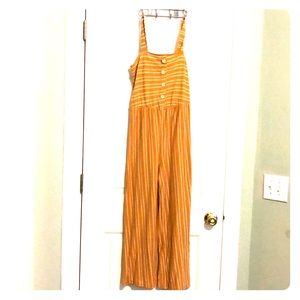 Yellow & White Striped Romper Size Small